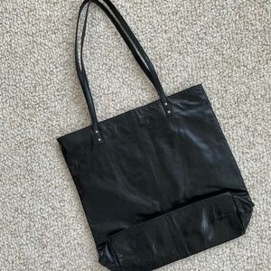 NWOT Latico Black Leather Shoulder Tote Bag
